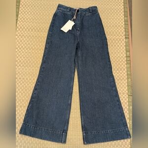 NWT Toast Indigo Denim Kick Flare Trousers Jeans Women's Size 6 Made in Turkey